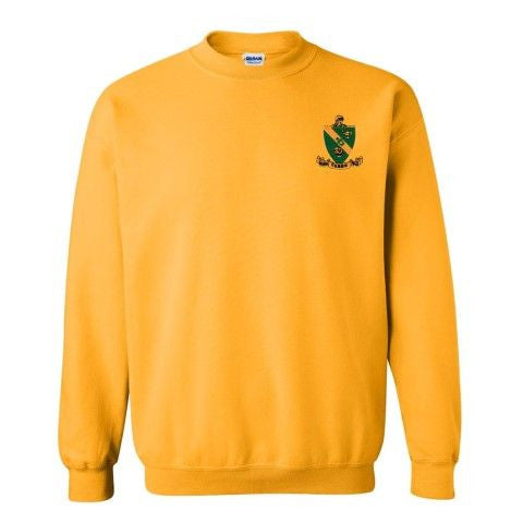 Discount Alpha Gamma Rho World Famous Crest Shield Crewneck Sweatshirt DISCOUNT-Alpha Gamma Rho World Famous Crest - Shield Crewneck Sweatshirt - Best Value