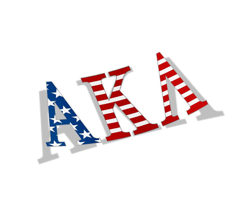 Alpha Kappa Lambda American Flag Greek Letter Sticker - 2.5