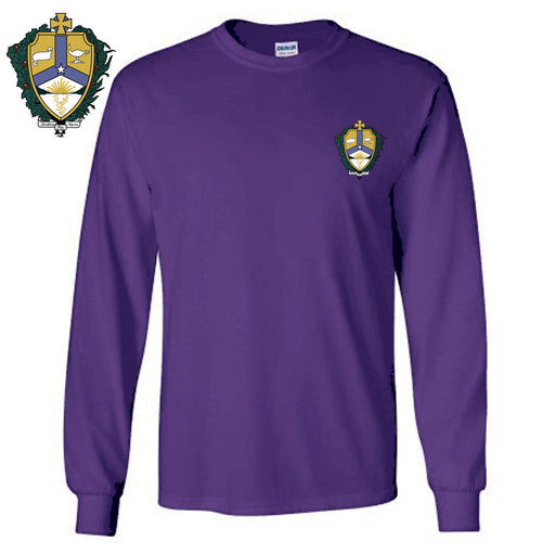 Alpha Kappa Lambda DISCOUNT-Alpha Kappa Lambda Fraternity Crest - Shield Longsleeve Tee