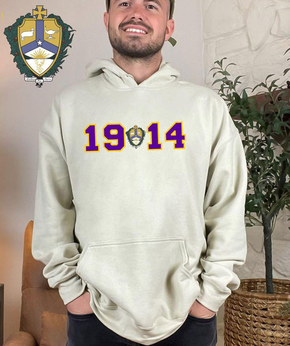 Alpha Kappa Lambda Crest Year Hooded Sweatshirt Alpha Kappa Lambda Crest Year Hooded Sweatshirt