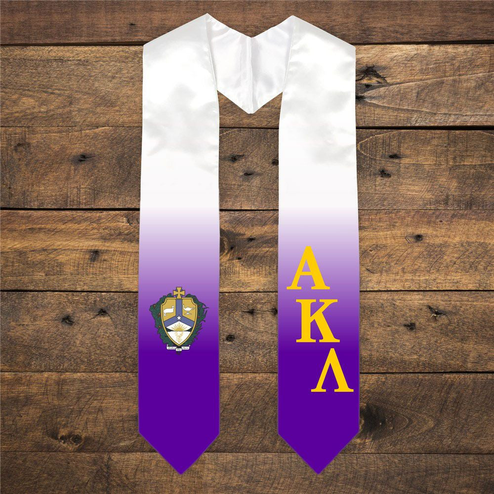 Alpha Kappa Lambda Extra Fancy Diagonal Greek Graduation Stole W Crest Alpha Kappa Lambda Extra Fancy Diagonal Greek Graduation Stole W Crest