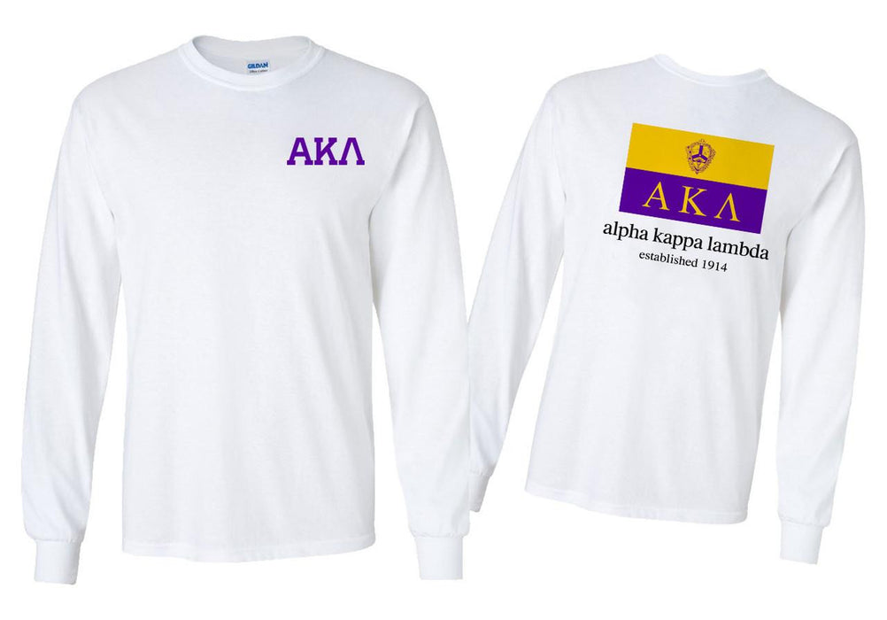 Greekgear Alpha Kappa Lambda Flag Long Sleeve T Shirt Alpha Kappa Lambda Flag Long Sleeve T-Shirt