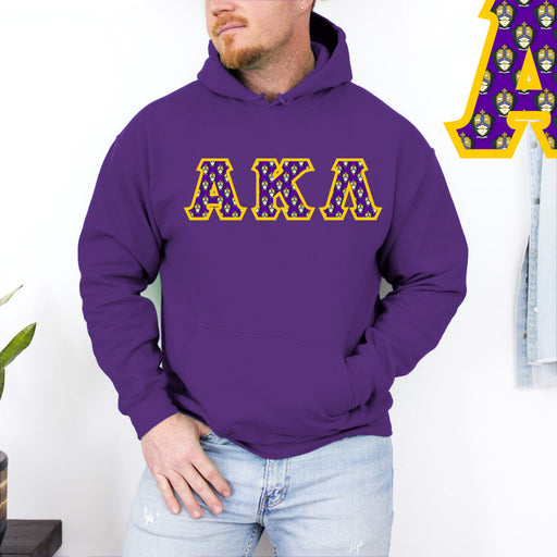 Alpha Kappa Lambda Alpha Kappa Lambda Fraternity Crest - Shield Twill Letter Hooded Sweatshirt