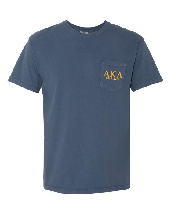 Alpha Kappa Lambda Greek Letter Comfort Colors Pocket Tee Alpha Kappa Lambda Greek Letter Comfort Colors Pocket Tee