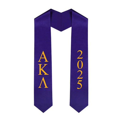 Alpha Kappa Lambda Alpha Kappa Lambda Greek Lettered Graduation Sash Stole With Year - Best Value