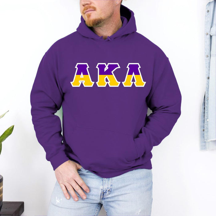 Printify Alpha Kappa Lambda Two Toned Greek Lettered Hooded Sweatshirts Alpha Kappa Lambda Two Toned Greek Lettered Hooded Sweatshirts