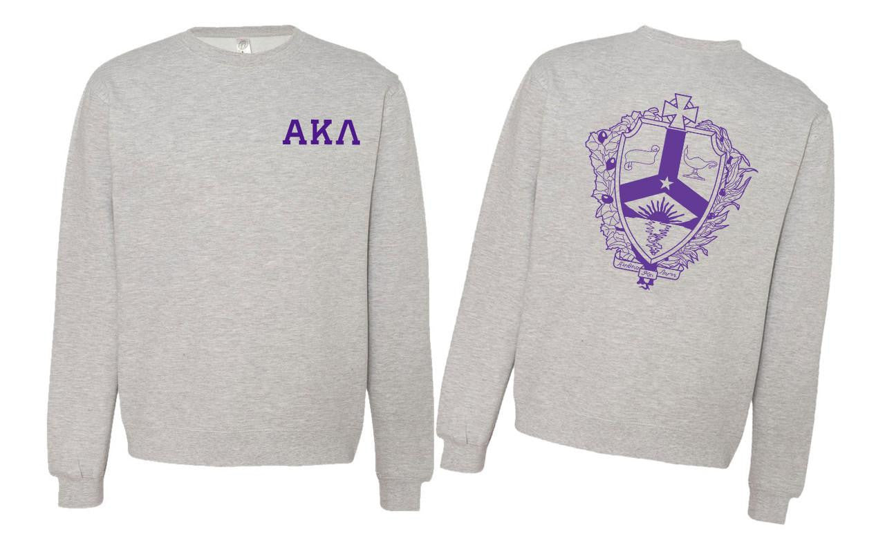 Printify Alpha Kappa Lambda World Famous Crest Shield Crewneck Sweatshirts Alpha Kappa Lambda  World Famous Crest - Shield Crewneck Sweatshirts