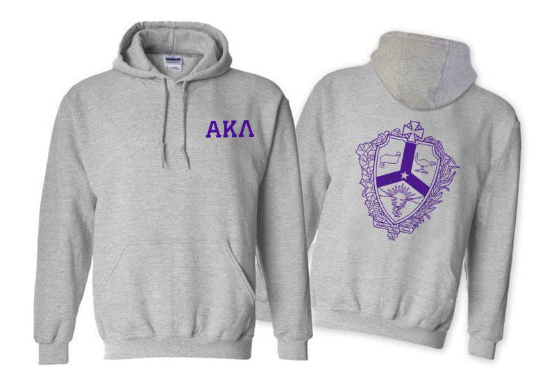 Printify Alpha Kappa Lambda World Famous Crest Shield Hooded Sweatshirt Alpha Kappa Lambda World Famous Crest - Shield Hooded Sweatshirt