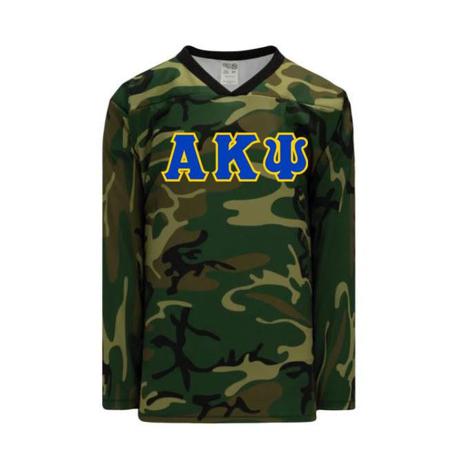 Alpha Kappa Psi Camouflage Lettered Hockey Jersey Alpha Kappa Psi Camouflage Lettered Hockey Jersey