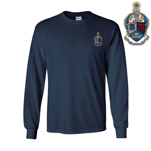 Alpha Kappa Psi DISCOUNT-Alpha Kappa Psi Fraternity Crest - Shield Longsleeve Tee