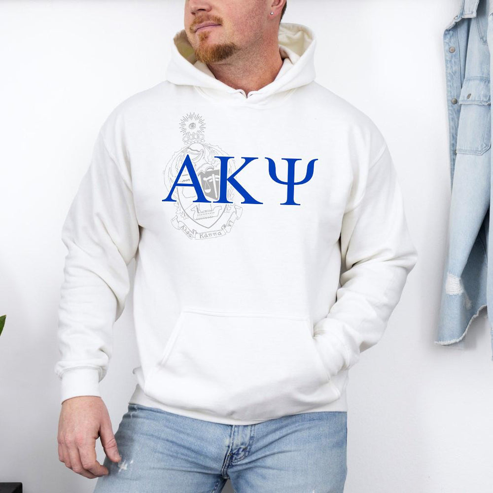 Printify Alpha Kappa Psi Crest World Famous Hooded Sweatshirt Alpha Kappa Psi Crest World Famous Hooded Sweatshirt