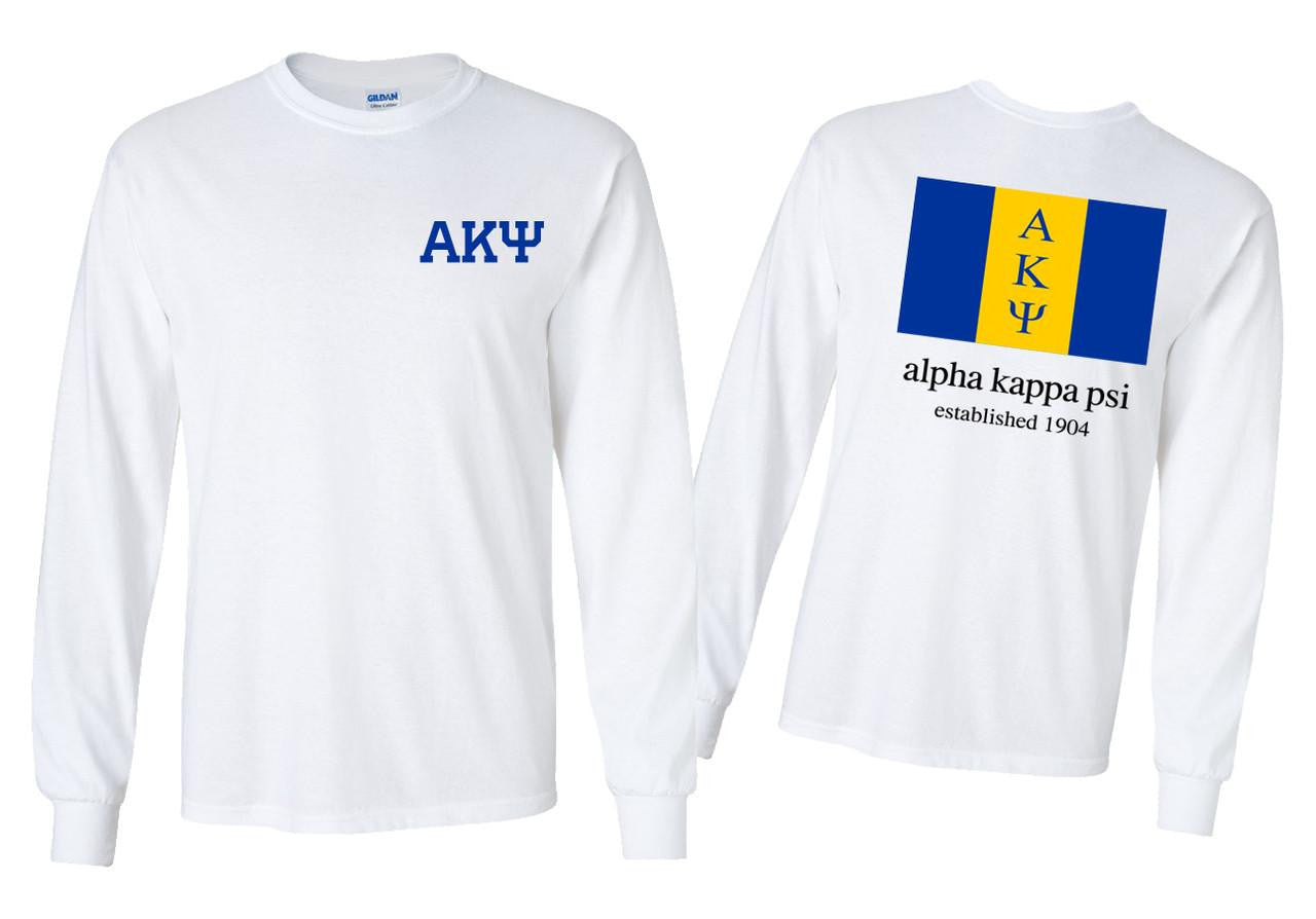 Greekgear Alpha Kappa Psi Flag Long Sleeve T Shirt Alpha Kappa Psi Flag Long Sleeve T-Shirt