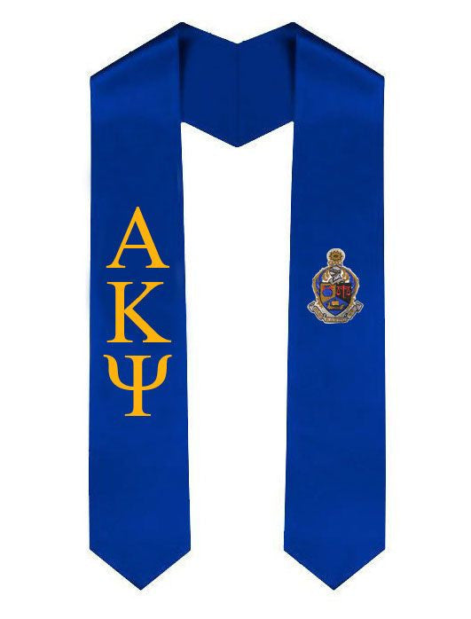 Alpha Kappa Psi Greek Lettered Graduation Sash Stole With Crest Alpha Kappa Psi Greek Lettered Graduation Sash Stole With Crest