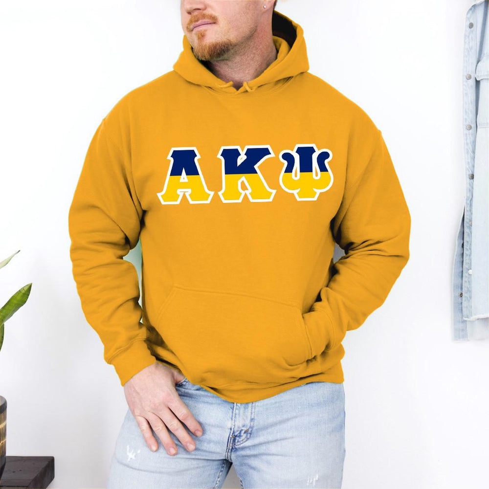 Printify Alpha Kappa Psi Two Toned Greek Lettered Hooded Sweatshirts Alpha Kappa Psi Two Toned Greek Lettered Hooded Sweatshirts