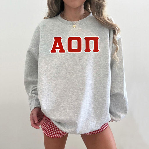 Alpha Omicron Pi Alpha Omicron Pi - 2 Day Ship Twill Crewneck Sweatshirt
