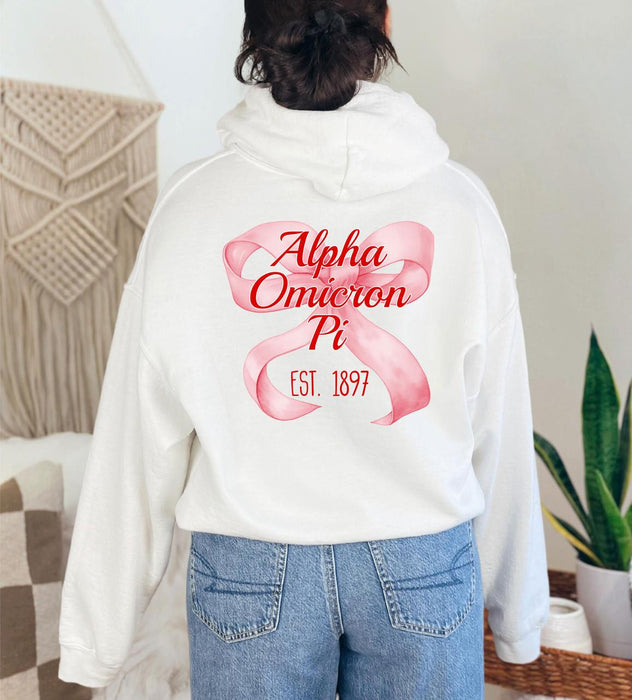 Alpha Omicron Pi Bows Established Hoodie Alpha Omicron Pi Bows Established Hoodie