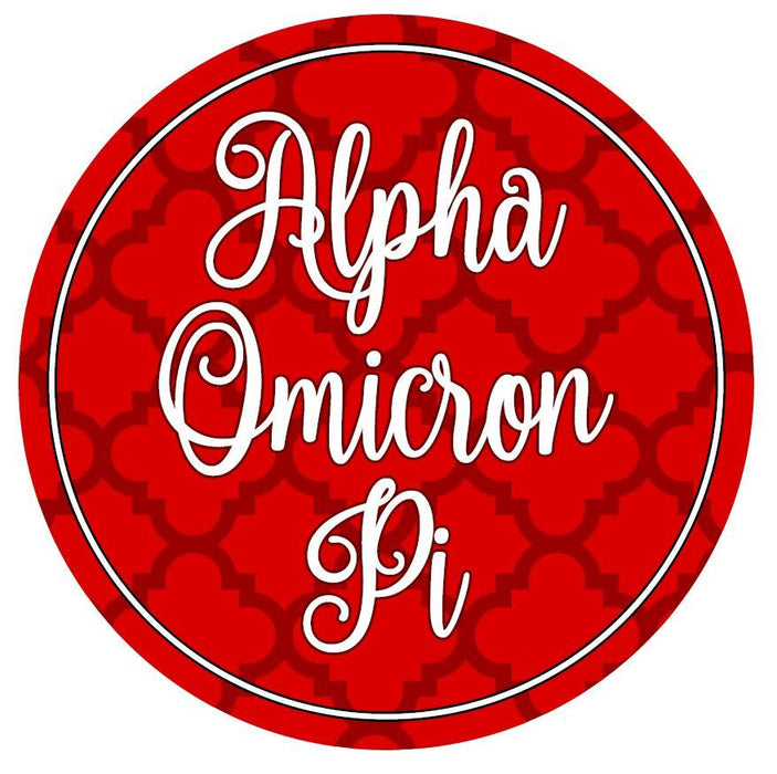 Alpha Omicron Pi Bumper Stickers 4" Round Alpha Omicron Pi Bumper Stickers 4