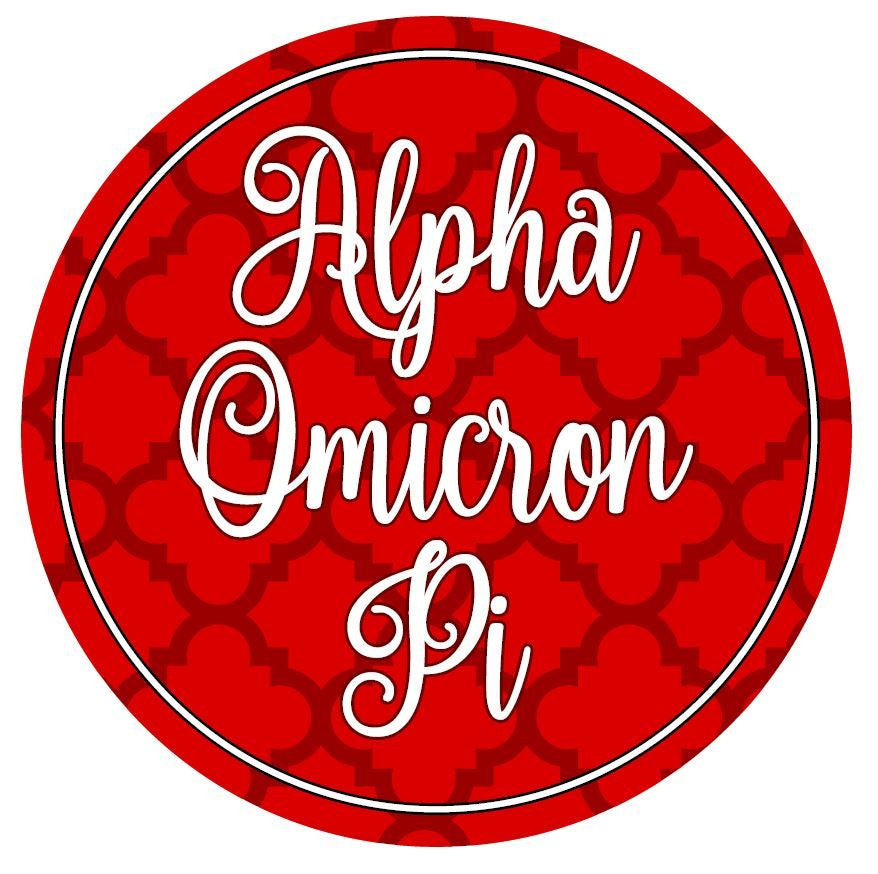 Alpha Omicron Pi Bumper Stickers 4" Round Alpha Omicron Pi Bumper Stickers 4