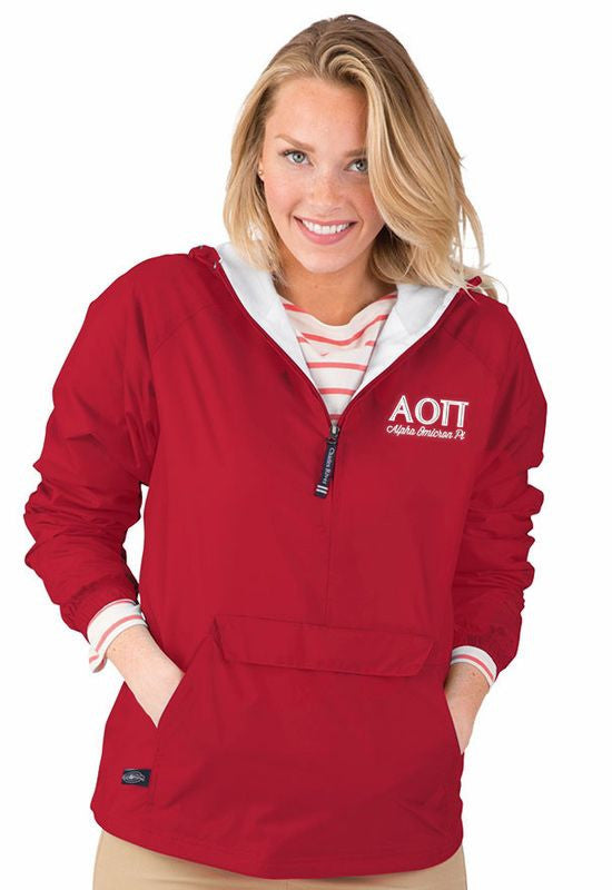 Alpha Omicron Pi Classic Anorak Alpha Omicron Pi Classic Windbreaker Pullover