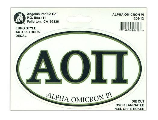 Alpha Omicron Pi Euro Style Sticker Alpha Omicron Pi Euro Style Sticker