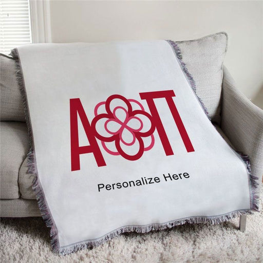 Alpha Omicron Pi Alpha Omicron Pi Full Color Crest Afghan Blanket Throw