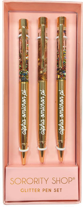 Alpha Omicron Pi Glitter Pens (set Of 3) Alpha Omicron Pi Glitter Pens (Set of 3)