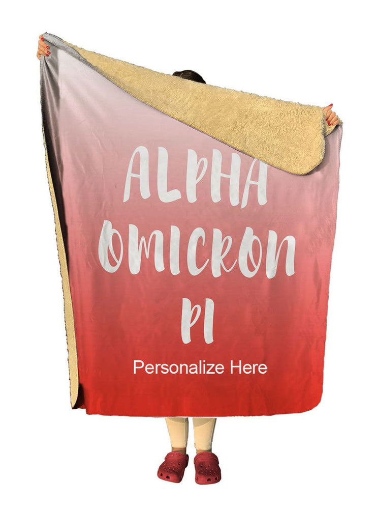 Alpha Omicron Pi Gradient Sherpa Lap Blanket Alpha Omicron Pi Gradient Sherpa Lap Blanket