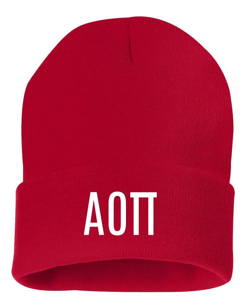 Alpha Omicron Pi Greek Letter Knit Cap Alpha Omicron Pi Greek Letter Knit Cap