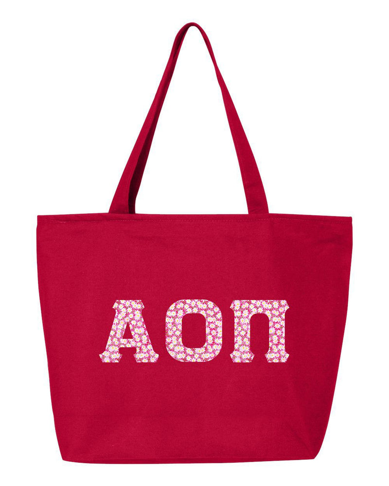 Alpha Omicron Pi Greek Letter Zipper Tote Alpha Omicron Pi Greek Letter Zipper Tote