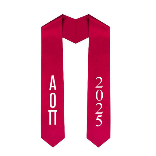 Alpha Omicron Pi Alpha Omicron Pi Greek Lettered Graduation Sash Stole With Year - Best Value