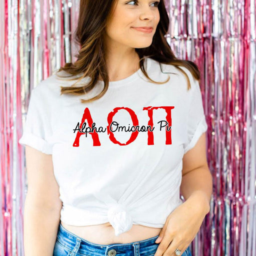 Alpha Omicron Pi Alpha Omicron Pi Greek Type Cotton Tee