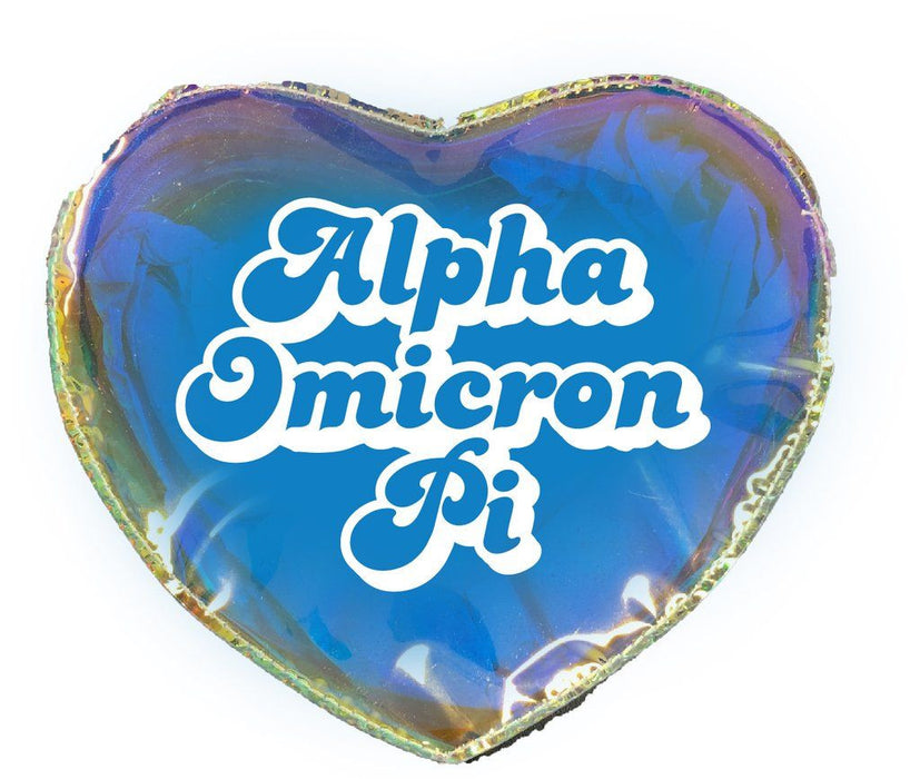 Alpha Omicron Pi Heart Shaped Makeup Bag Alpha Omicron Pi Heart Shaped Makeup Bag