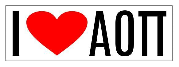 Alpha Omicron Pi I Love Bumper Sticker Alpha Omicron Pi I Love Bumper Sticker