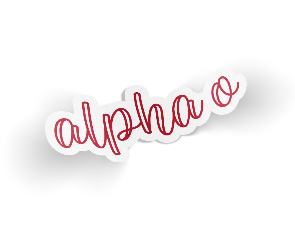 Alpha Omicron Pi Kem Sticker Alpha Omicron Pi Nickname Script Sticker