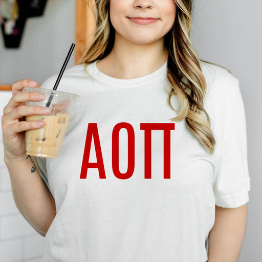 Alpha Omicron Pi Alpha Omicron Pi Lettered Tees - $24.95!