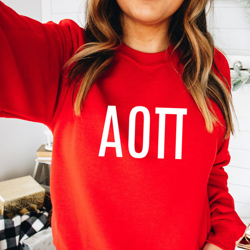 Alpha Omicron Pi Alpha Omicron Pi Lettered World Famous Greek Crewneck