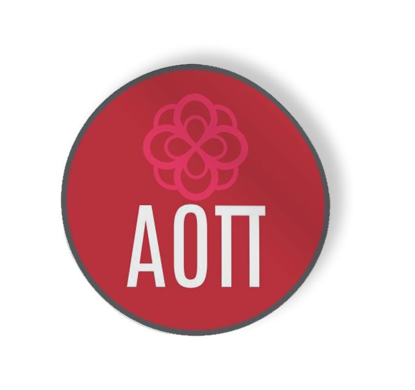 Alpha Omicron Pi Mascot Round Decals Alpha Omicron Pi Mascot Round Decals