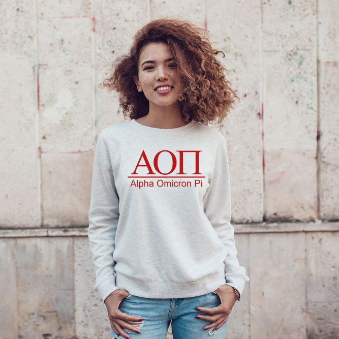 Alpha Omicron Pi Message Crewneck Sweatshirts Alpha Omicron Pi Message Crewneck Sweatshirts