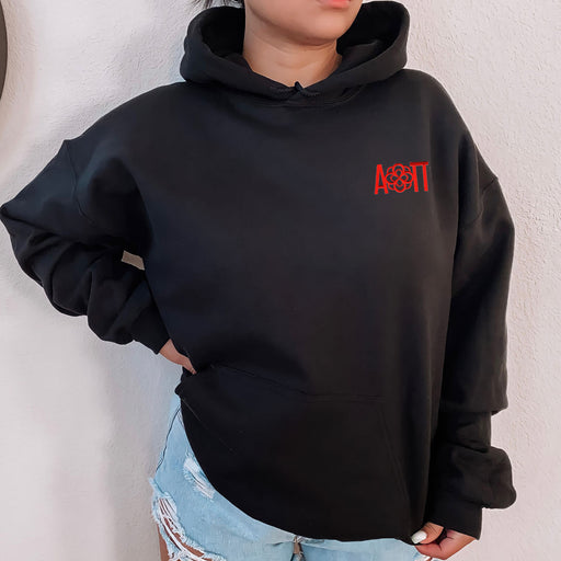 Alpha Omicron Pi DISCOUNT-Alpha Omicron Pi Emblem Rose Hooded Sweatshirt