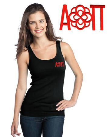 Alpha Omicron Pi DISCOUNT-Alpha Omicron Pi Emblem Rose Tank Top