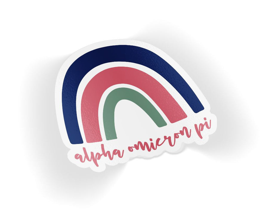 Alpha Omicron Pi Rainbow Sticker Alpha Omicron Pi Rainbow Sticker