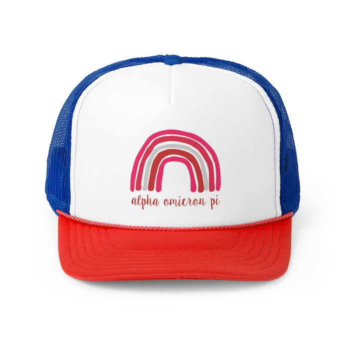 Alpha Omicron Pi Rainbow Trucker Caps Alpha Omicron Pi Rainbow Trucker Caps