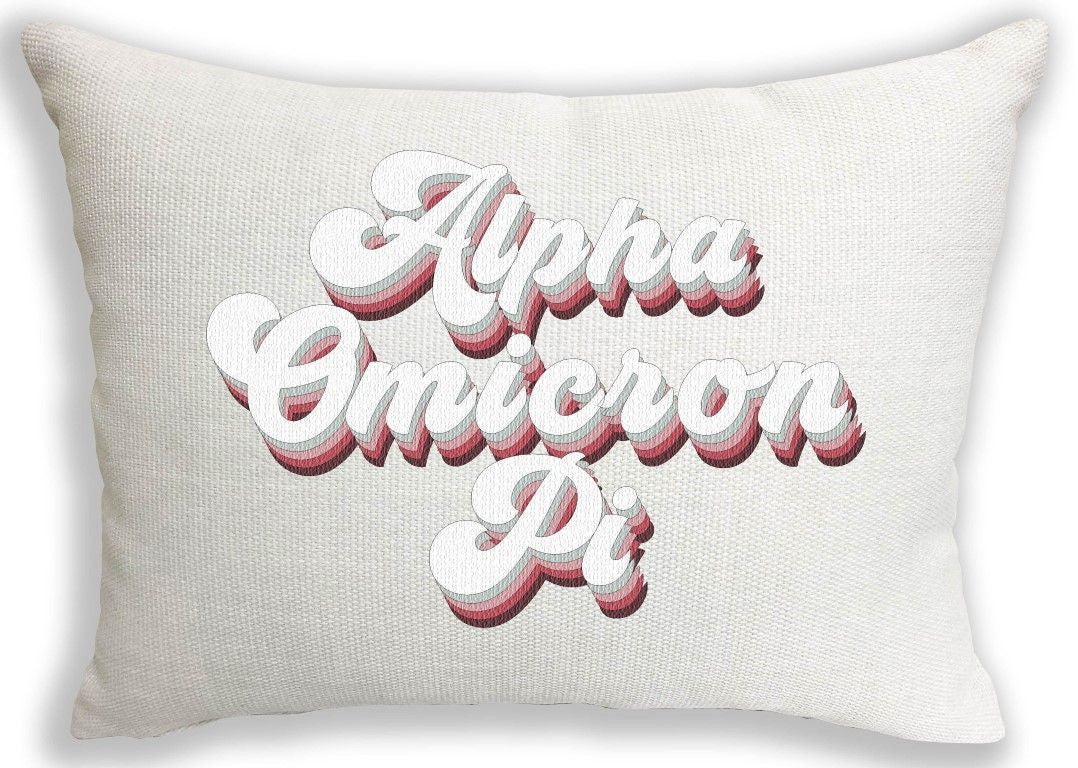 Alpha Omicron Pi Retro Throw Pillow Alpha Omicron Pi Retro Throw Pillow