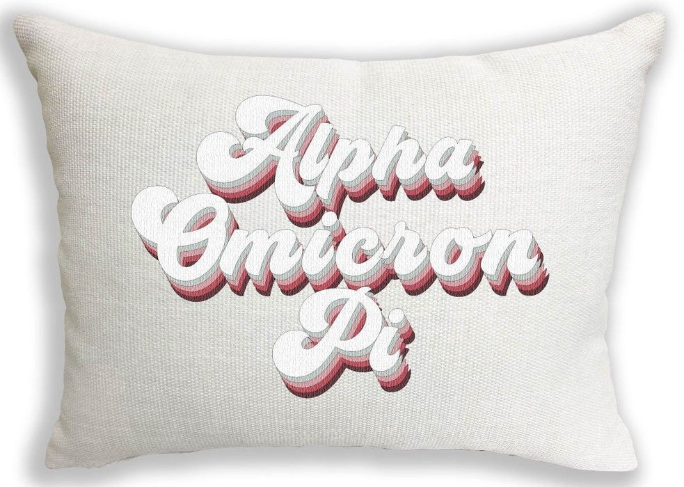 Alpha Omicron Pi Retro Throw Pillow Alpha Omicron Pi Retro Throw Pillow