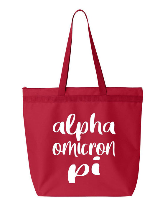 Alpha Omicron Pi Script Tote Bag Alpha Omicron Pi Script Tote Bag