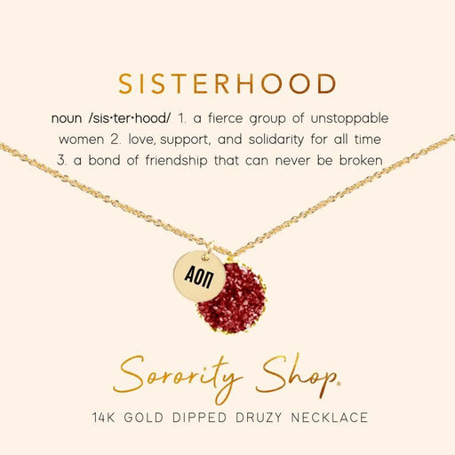 Alpha Omicron Pi Alpha Omicron Pi Sisterhood Druzy Necklace