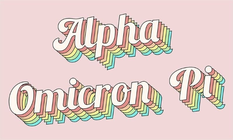 Alpha Omicron Pi Sorority Retro Flag Alpha Omicron Pi Sorority Retro Flag