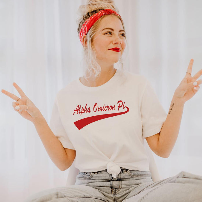 Alpha Omicron Pi Tail T Shirt Alpha Omicron Pi Tail T-Shirt