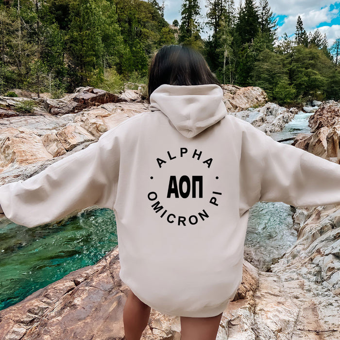 Alpha Omicron Pi Circle Hoodie Alpha Omicron Pi Circle Hoodie
