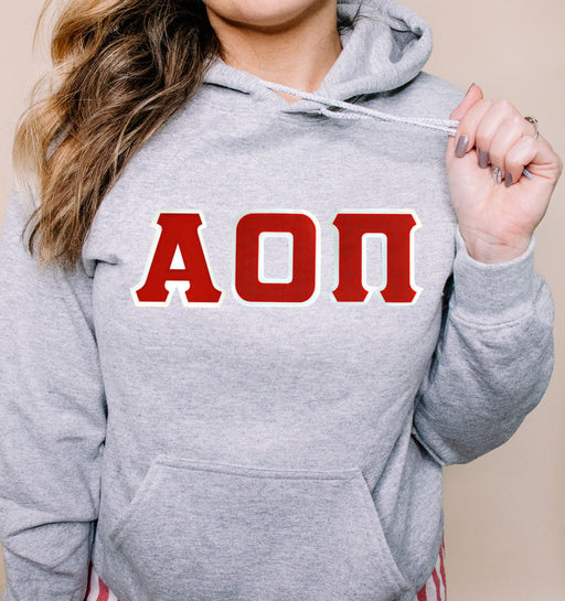 Alpha Omicron Pi Alpha Omicron Pi Custom Twill Hooded Sweatshirt